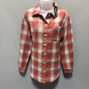 Zeagoo Oversized Plaid Flannel Shacket Button Down Long Sleeve Coat Small NWT